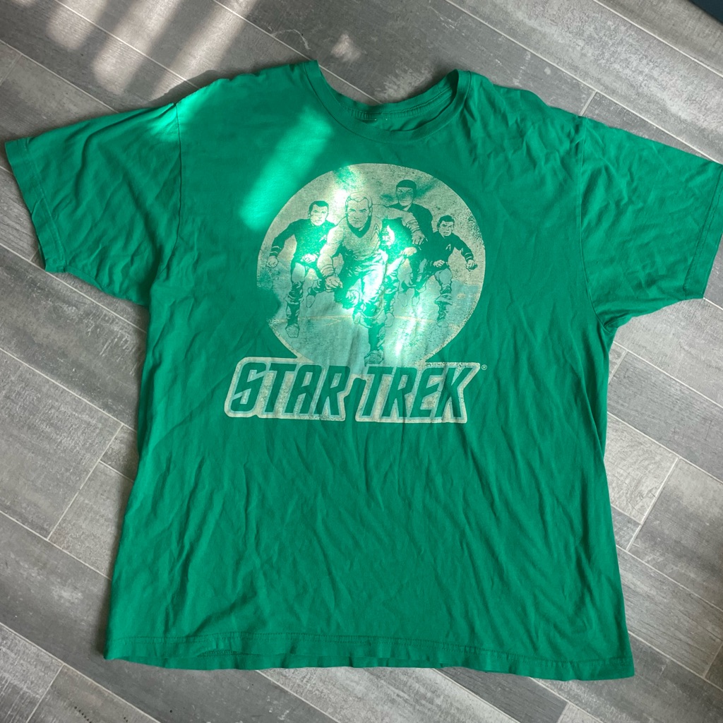 Star Trek 2009 Green Graphic Faded T-Shirt Size Medium